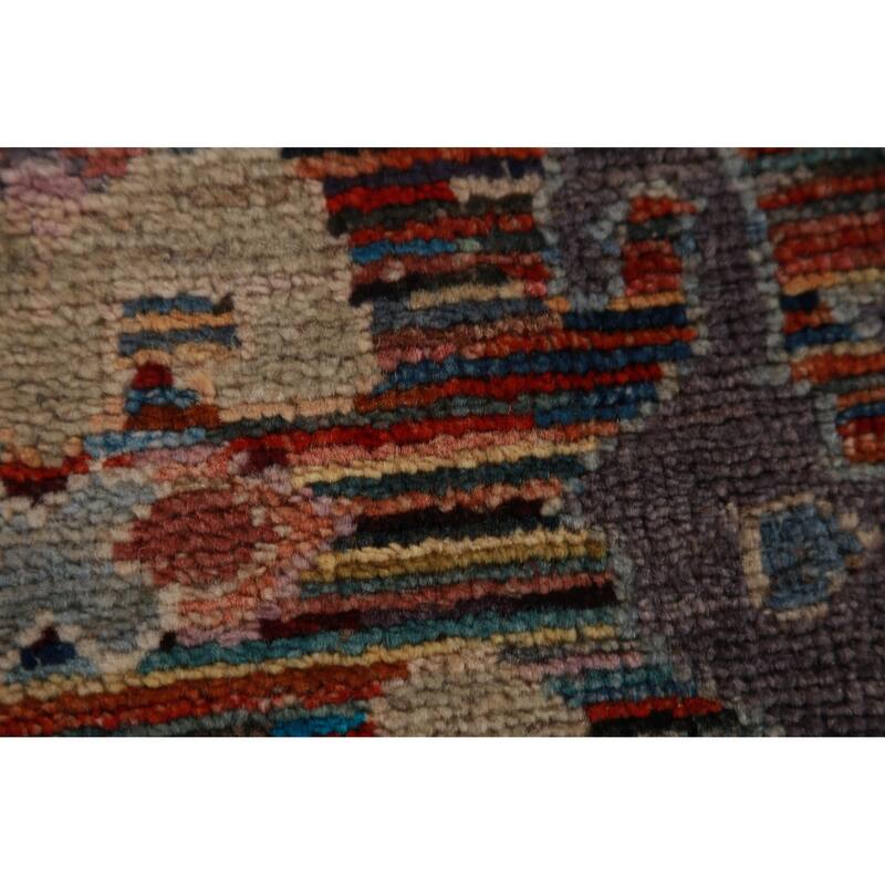 Hand Knotted Oriental 100% Wool Carpet Transitional Floral Multi-Colored Oushak Runner Rug - 19' 5'' X 2' 4''