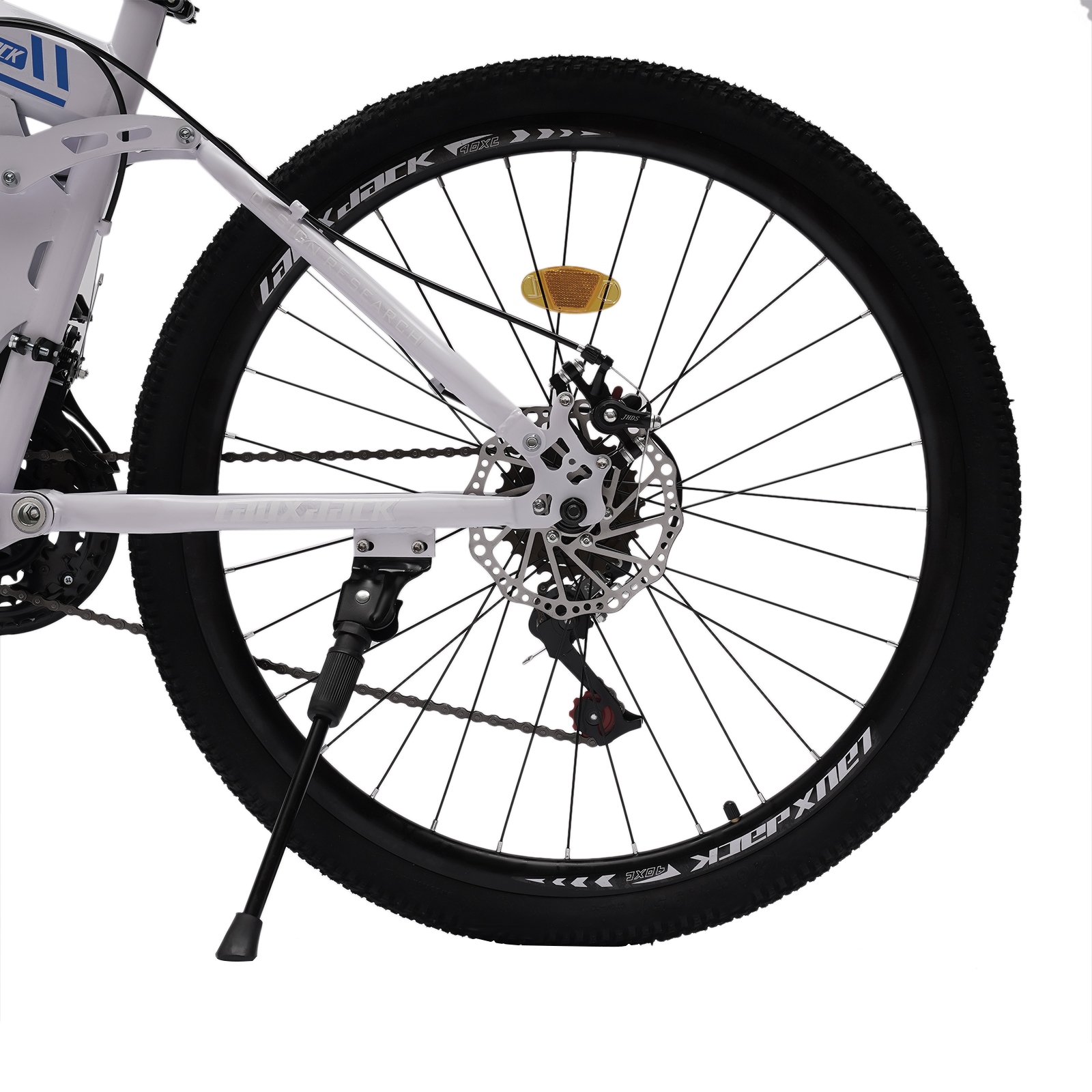 26 Folding Mountain Bike 21 Speed Bicycle Carbon Steel Bike 42.52 19.69 6.3in White