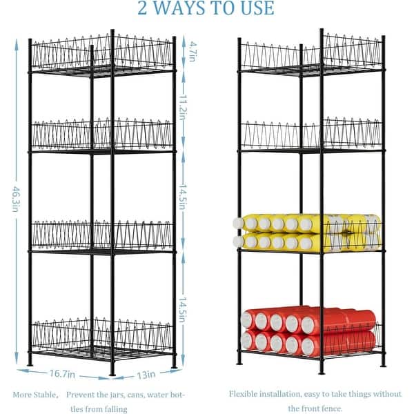 4 Tier Free Standing Bottled Water Storage Organizer for Floor 4Tier