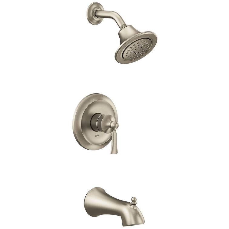 Moen Wynford Tub and Shower Trim Package with 1.75 GPM Single Function - Brushed Nickel