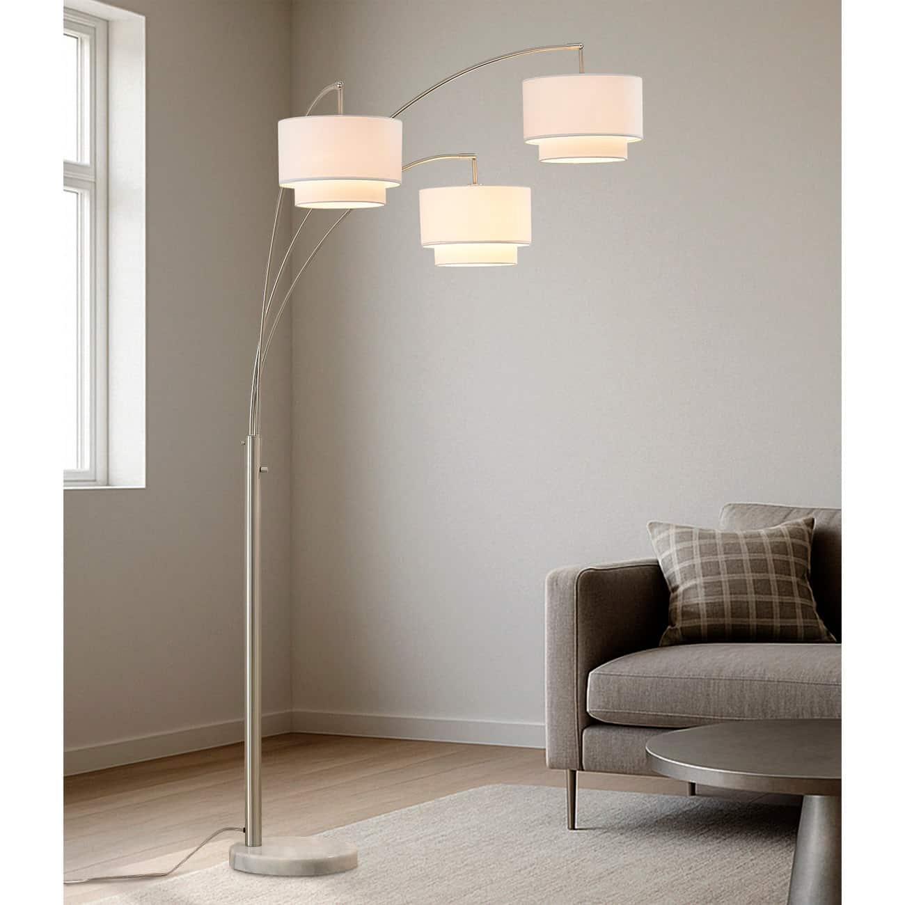 Option Brushed Nickel/White Shades
