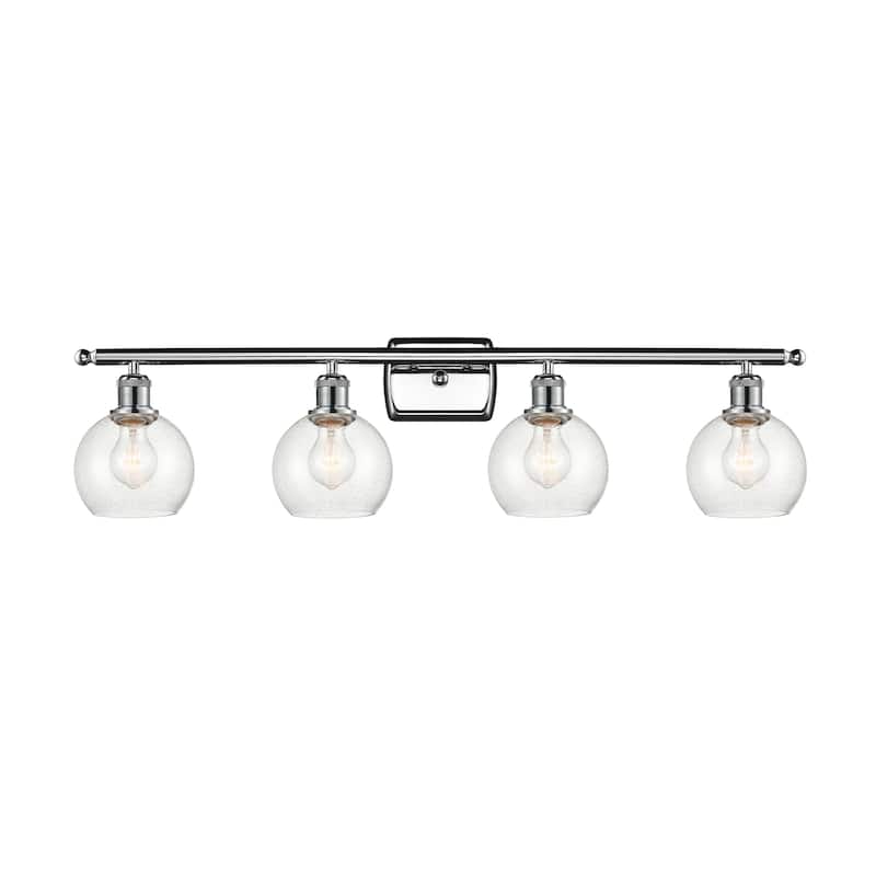 Innovations Lighting Athens - 4 Light 36" Bath Vanity Light - 6" Shade - Seedy/Polished Chrome Finish