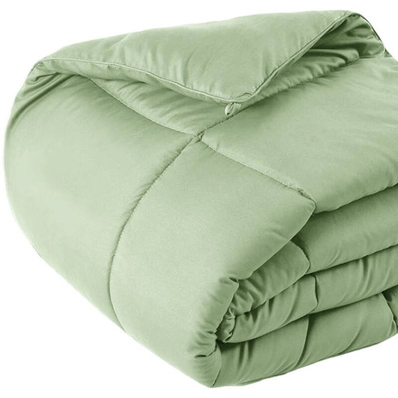 Sage Queen Box Stitch Microfiber Down Alternative Comforter