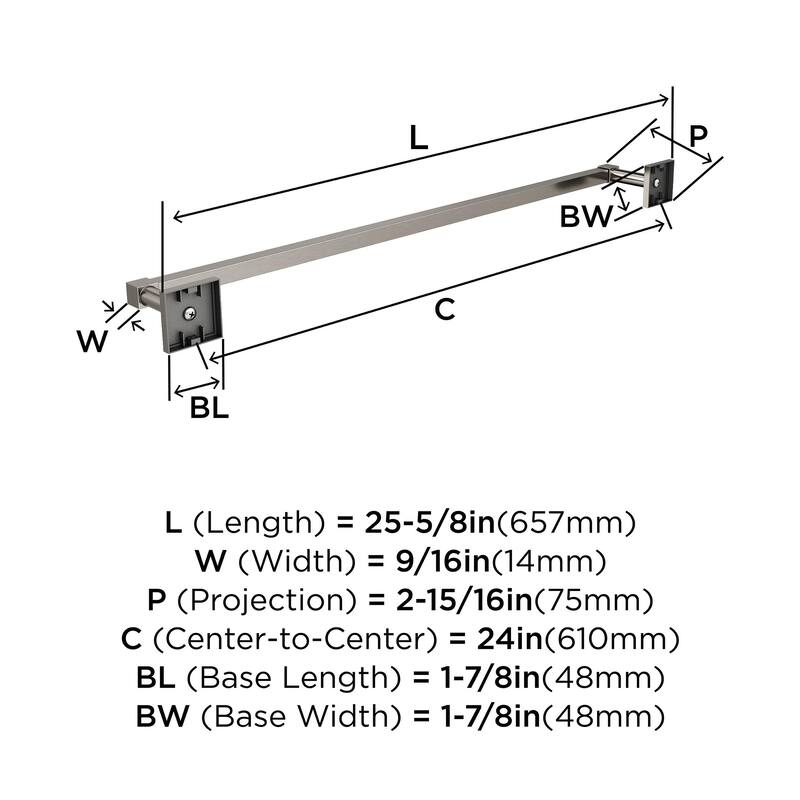 Appoint Brushed Nickel Traditional 24 in (610 mm) Towel Bar