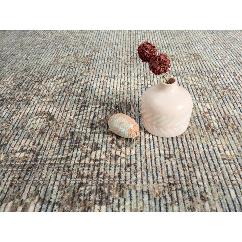 Riviera Collection Floral Light Gray Area Rug