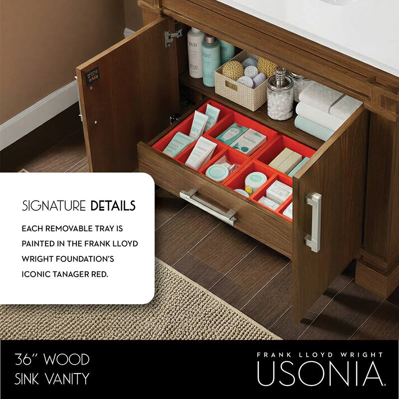 Frank Lloyd Wright USONIA® Harmony 36-inch Wood Sink Vanity