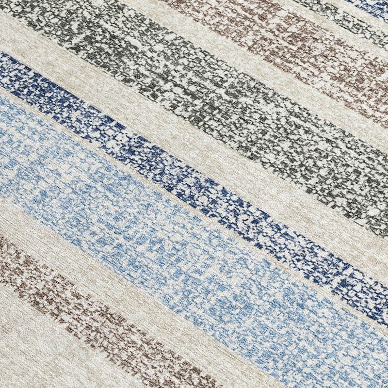 HomeRoots Striped Transitional Rectangle Outdoor Rug