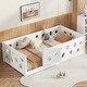 preview thumbnail 3 of 18, Solid Wood Floor Bed Frame with Heightened Safety Guardrails and Door