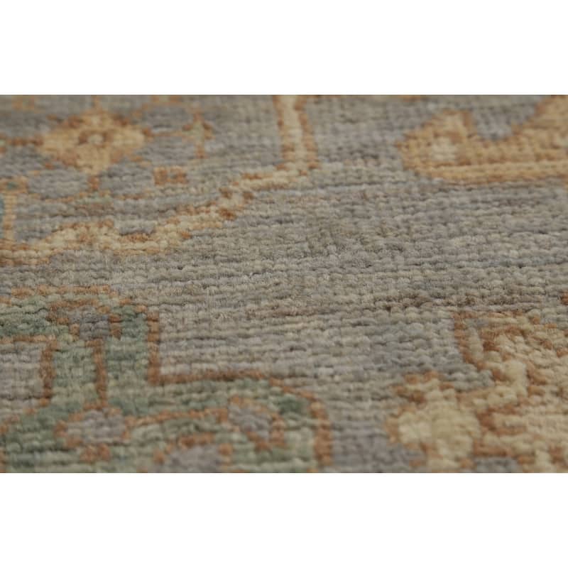Hand Knotted Oriental 100% Wool Carpet Transitional All-Over Greys & Charcoal Oushak Area Rug - 9' 11'' X 8' 0''