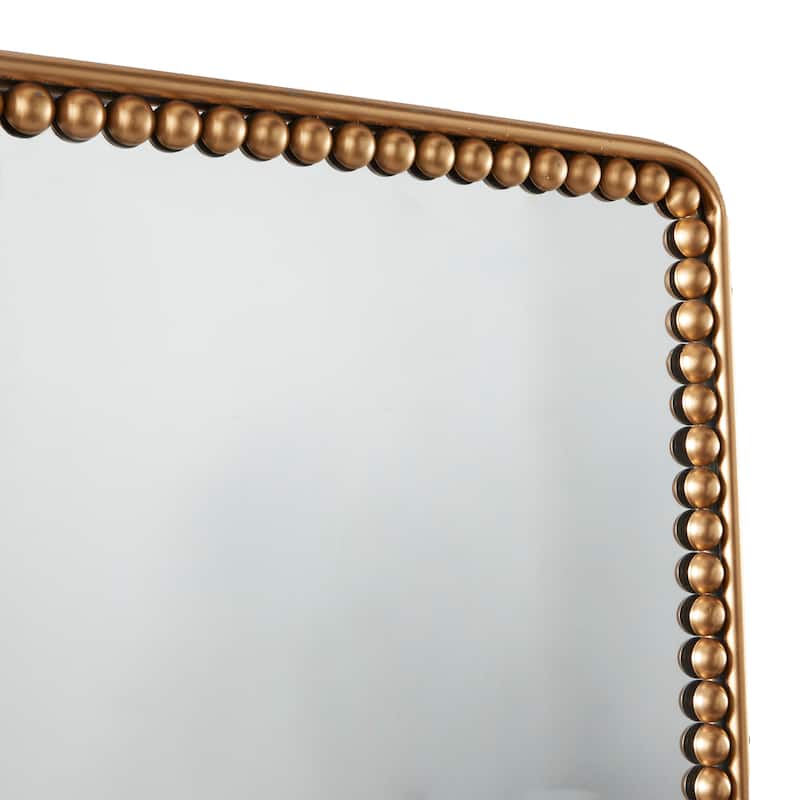 CosmoLiving by Cosmopolitan Metal Wall Mirror with Beaded Detailing - Dark Gray, Gold, Silver