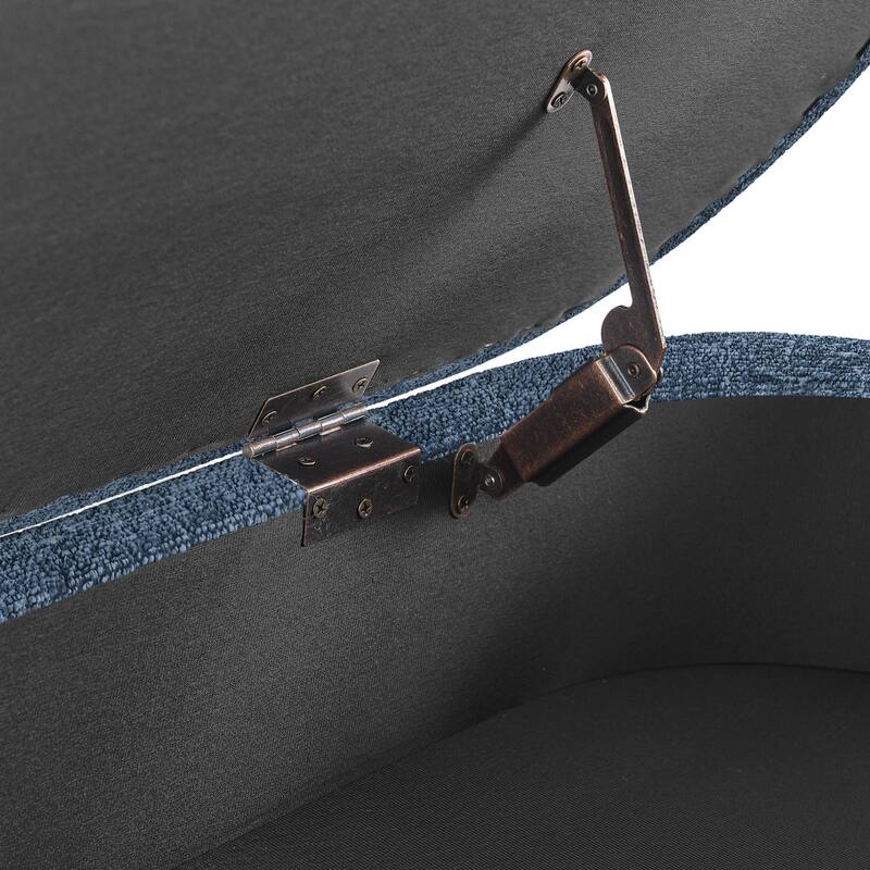 Minimalist Style Ottoman Oval Flip Top Storage Stool, Bedroom Bench Footrest Stool, Rubber Wood Legs