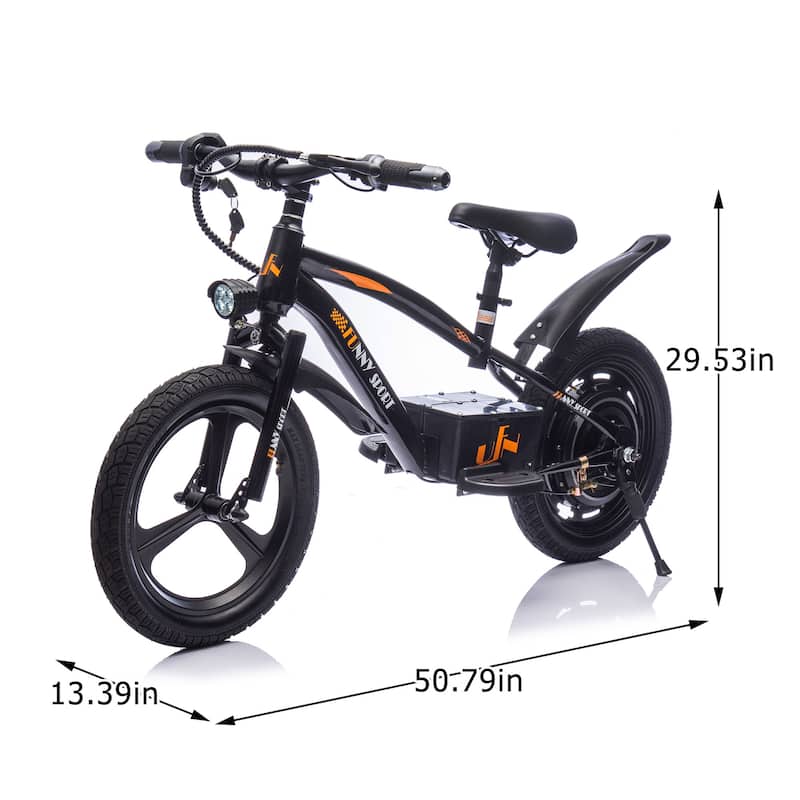 24V Kids Ride On Electric Dirt Bike,300W Super Power Motor,16in Wheels,Adjustable Seat Height,Hand-Operated Brakes