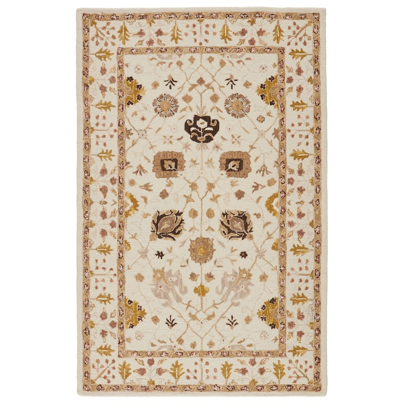 Jaipur Living Cardamom Collection Floral Medallion Wool Area Rug