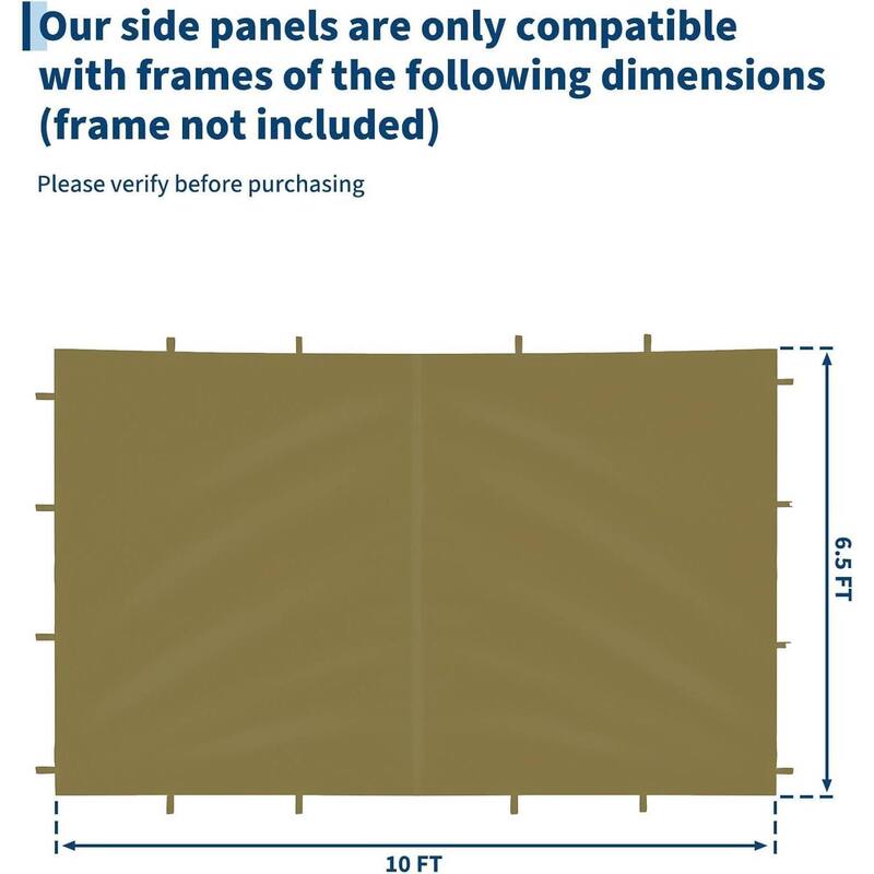 4-Piece Waterproof Replacement Tent Sidewalls, SunWall Panels for 10x10ft Pop Up Canopy (Canopy Tent NOT Included) - N/A