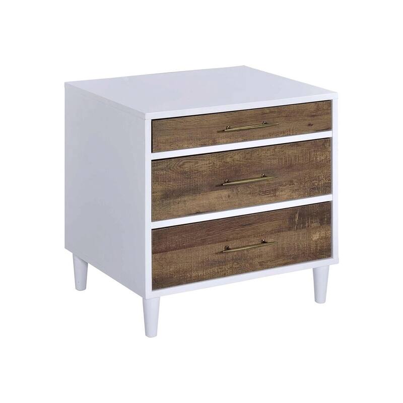Two-tone Nightstand with 3 Drawers