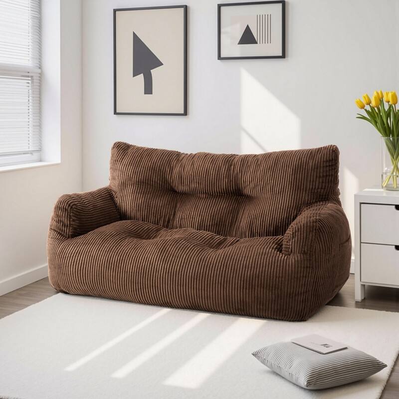 Pamapic Bean Bag Chair, Double Seater Corduroy Lazy Sofa