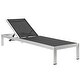 preview thumbnail 13 of 14, Beach Outdoor Patio Aluminum Chaise Black/Grey