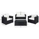 preview thumbnail 49 of 52, SAFAVIEH Outdoor Patio Furniture Machie 4-Piece Conversation Set