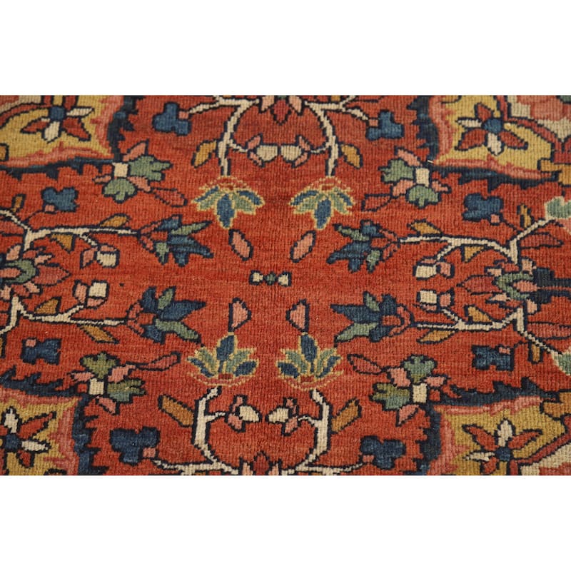 Vegetable Dye Sarouk Farahan Persian Area Rug Hand-Knotted Wool Carpet - 9'1"x 12'6"