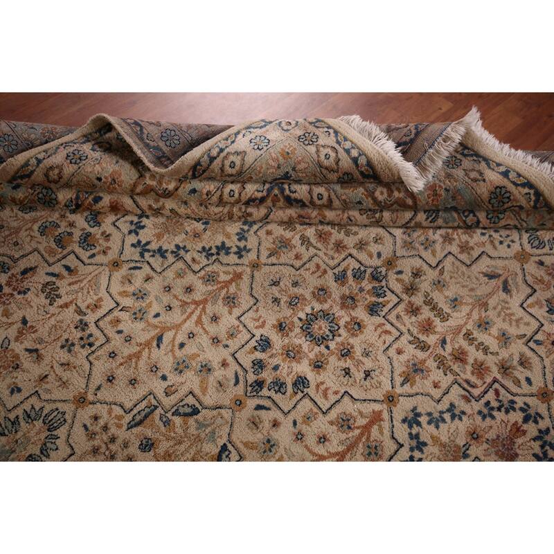 Kashan Signed Persian Area Rug Handmade Wool Carpet - 8'5"x 12'1"