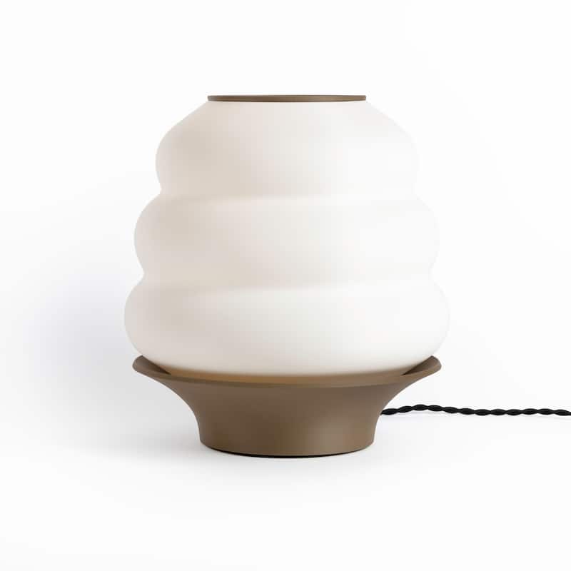 Honey Pot 12" Minimalist Classic Plant-Based PLA 3D Printed Dimmable LED Table Lamp, by JONATHAN Y