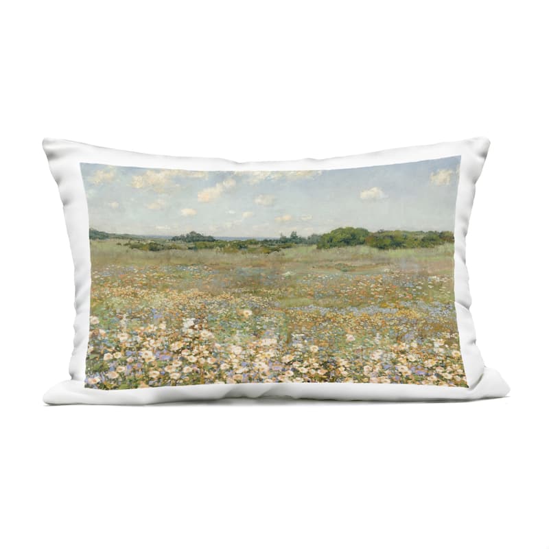 Stupell Vast Flower Speckled Meadow Printed Outdoor Throw Pillow Design by Amber Sterling - Accent - Polyester - Green - Single