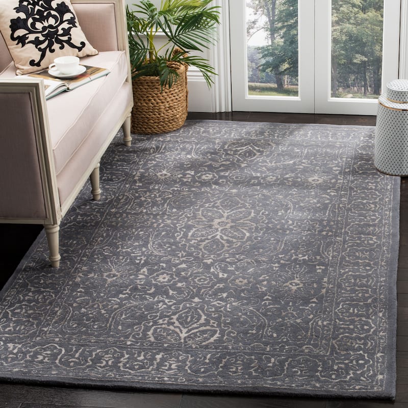 SAFAVIEH Handmade Glamour Dolors Modern Viscose Rug - 3' x 5' - Steel/Blue