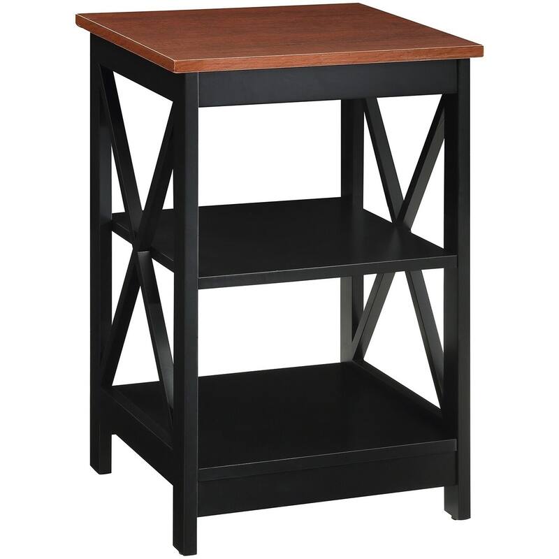 Copper Grove Cranesbill X-Base 3-Tier End Table with Shelves