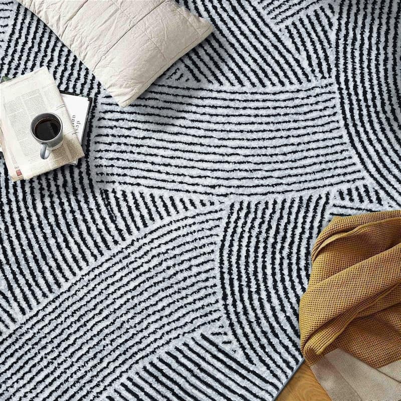 World Rug Gallery Bohemian Stripe Waves Area Rug