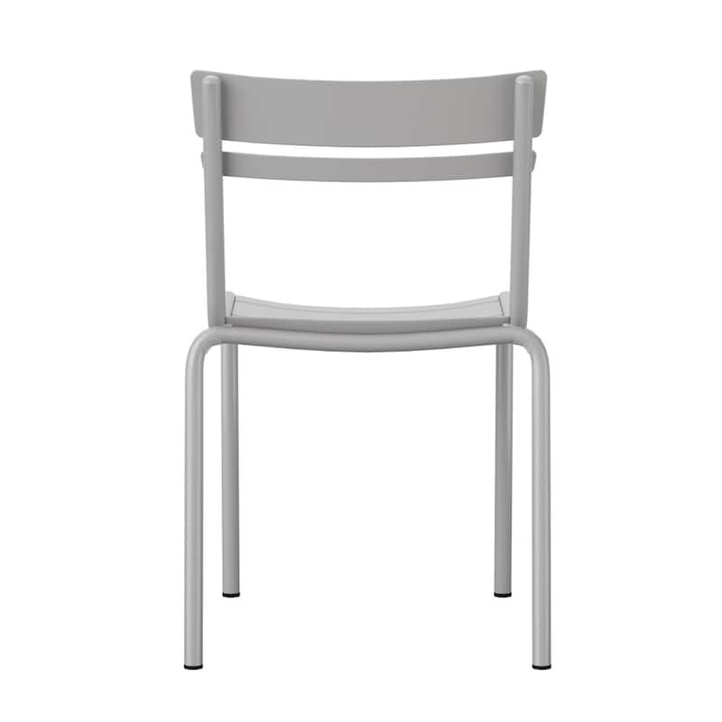 Modern Commercial Grade 2 Slat Indoor/Outdoor Steel Dining Chair