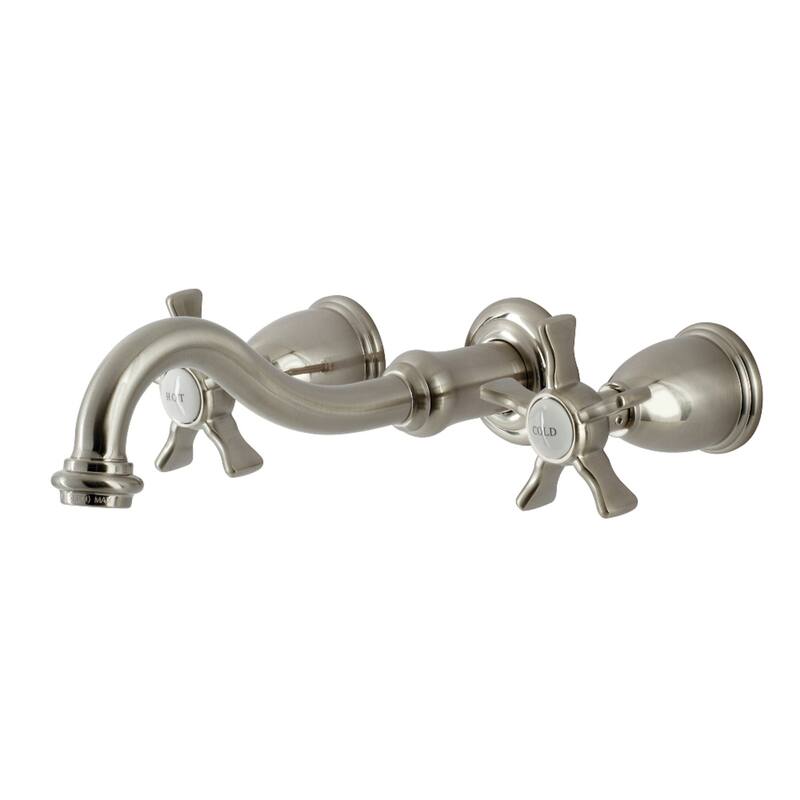 Hamilton Two-Handle 3-Hole Wall Mount Bathroom Faucet - Brushed Nickel