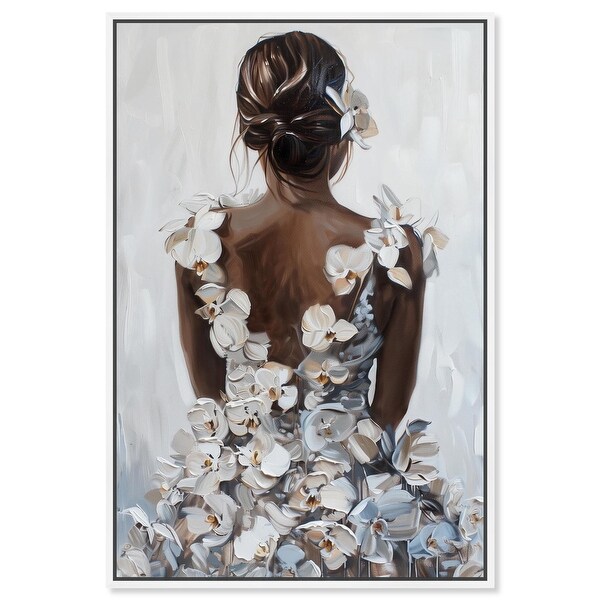Her Ivory Blossom Dress Canvas Inspiring Women Protraits by Art