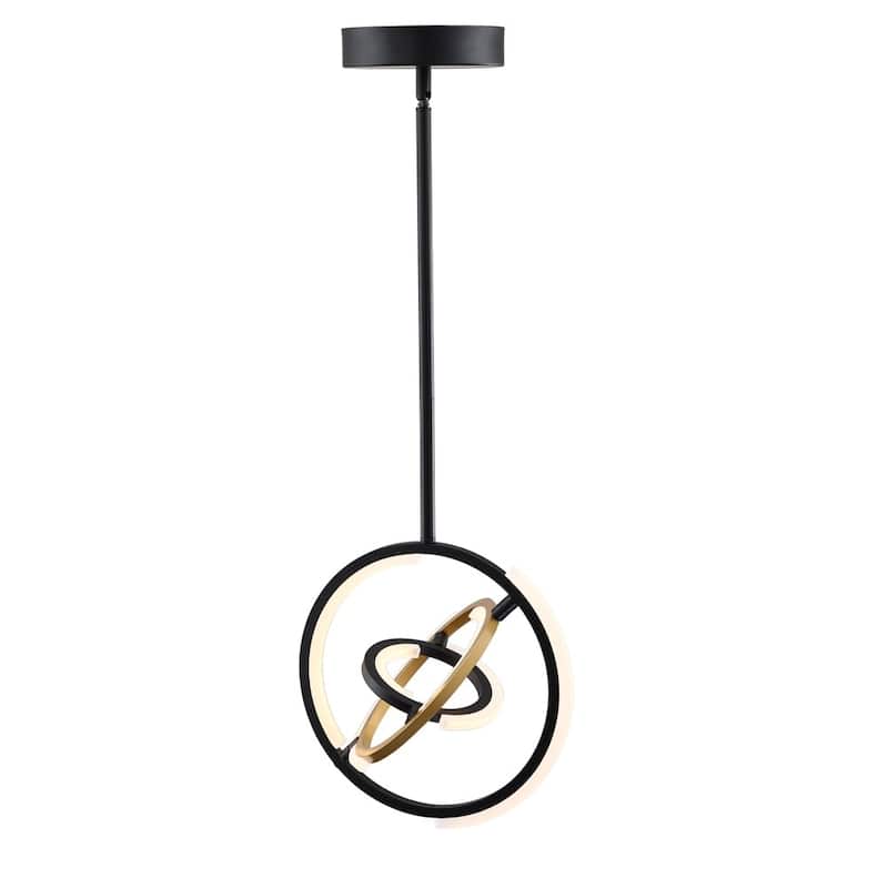 Trilogy Collection Integrated LED 13 in. Pendant, Black and Gold - Medium