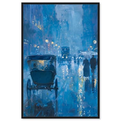 Art Remedy London Nights Framed Impressionism 1 Piece Canvas Wall Art /Monet And Van Gogh Inspired Art