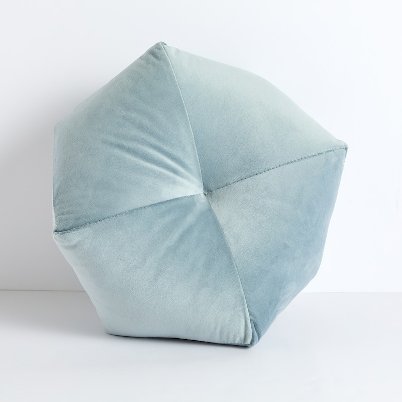 Sorra Home Solid Velvet Indoor Geometric Pouf