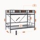 preview thumbnail 6 of 6, Rustic Brown Twin Metal Bunk Bed with Ladder & Adjustable Bottom