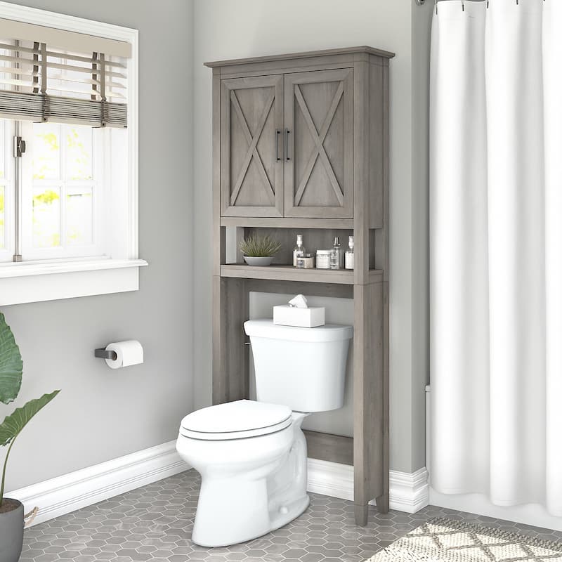 Key West Over The Toilet Storage Cabinet by Bush Furniture - Driftwood Gray