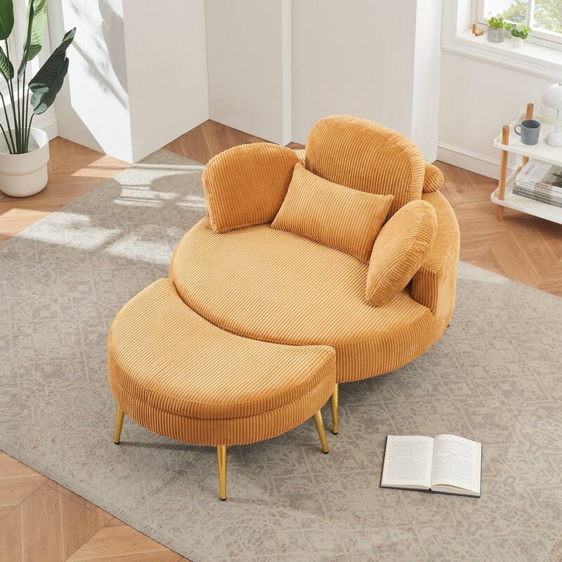 Small Sofa with Small end Table, Suitable for Lunch Break Casual Afternoon Tea Time Seat, Suitable for Small Apartment, Bedroom - Yellow