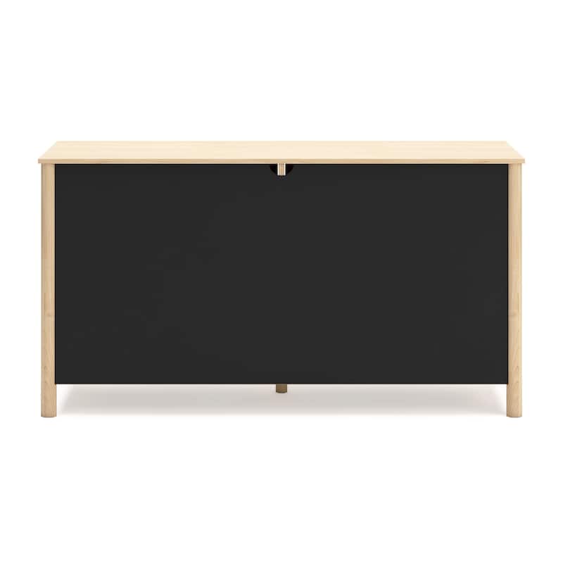 Abis Wide Dresser, 6 Drawers, Metal Handles, Natural Brown, 62 Inch