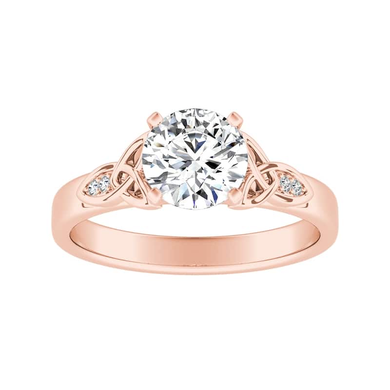 Auriya 14k Gold Modern 1/2ct Round Moissanite Engagement Ring