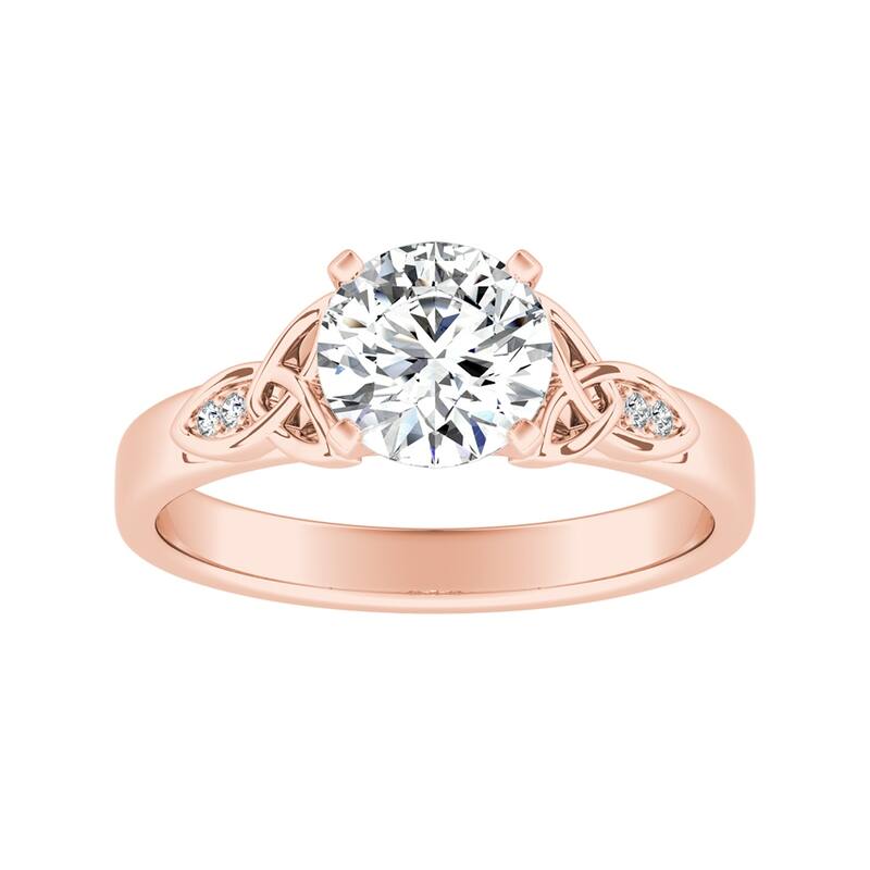 Auriya 14k Gold Modern 3/4ct Round Moissanite Engagement Ring