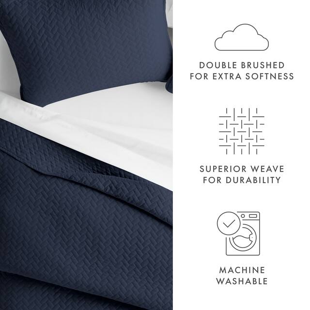 Soft Essentials Quilted Herringbone Coverlet Set