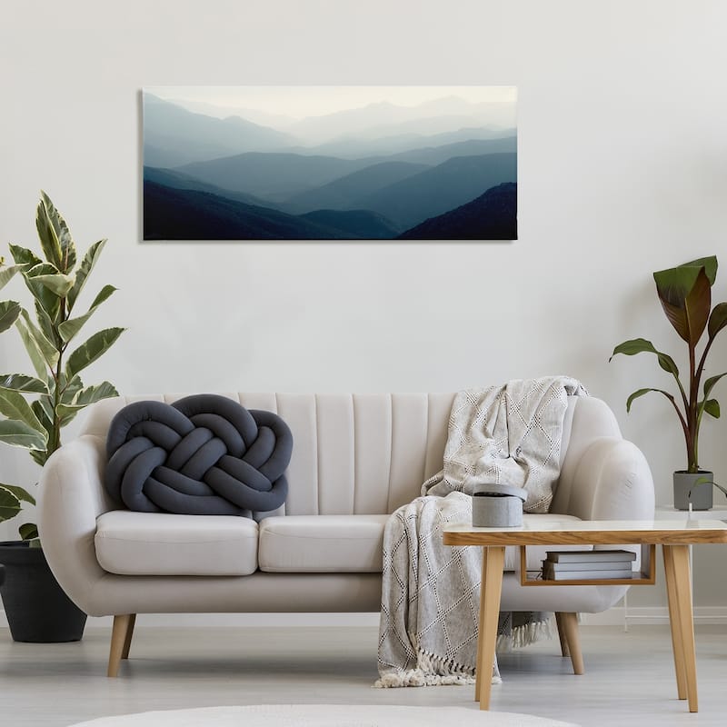 Stupell Foggy Blue Mountains Canvas Wall Art Design By Gemma Bardot