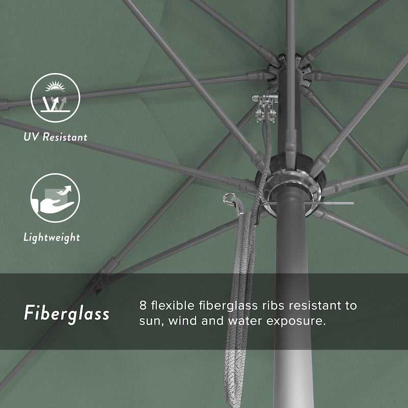 California Umbrella 11' Venture Series Patio Umbrella Silver Aluminum Pole Fiberglass Ribs Pulley Lift Pacifica