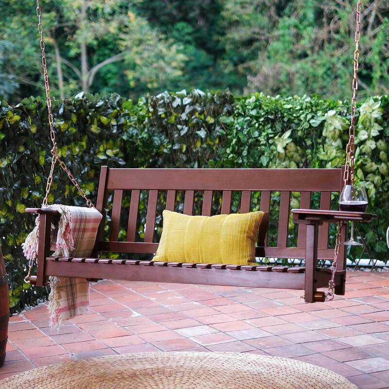 Cambridge Casual Alston Traditional Mahogany Wood Porch Swing