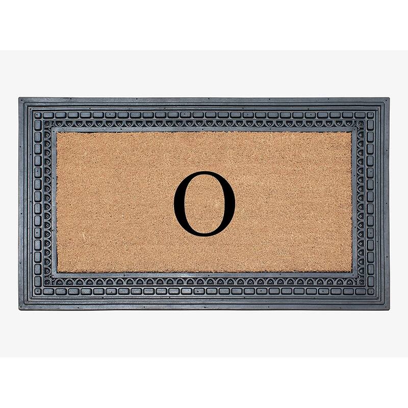A1HC Rubber and Coir, 24" X 39" Heavy Duty Outdoor Monogrammed Doormat - Monogrammed O