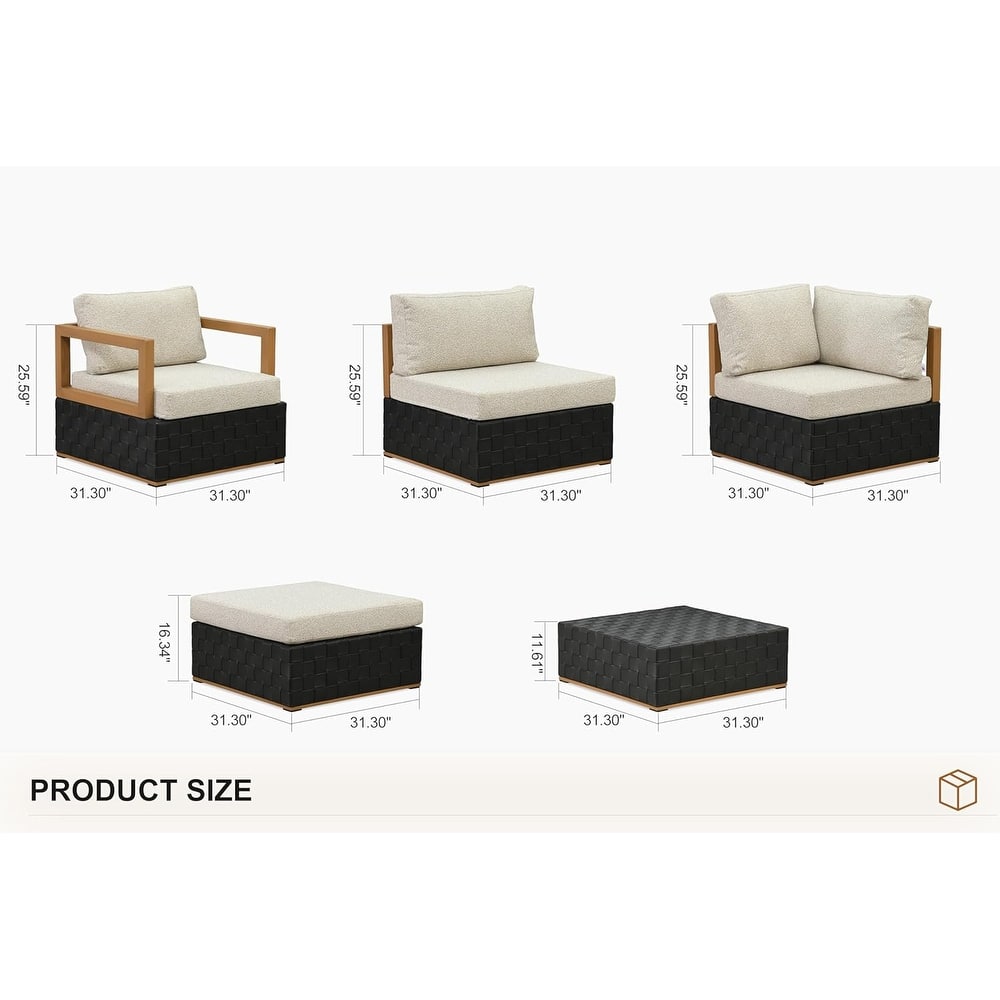 PURPLE LEAF GLFSF Black sofa with white seat Outdoor Couch for Yard Porch Deck Patio Conversation Sets