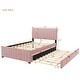 preview thumbnail 22 of 22, Full Size Velvet Upholstered Platform Bed with Twin Size Trundle,Selected Velvet Fabric