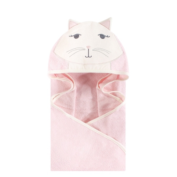 slide 1 of 1, Hudson Baby Infant Girl Cotton Animal Face Hooded Towel, Kitty, One Size - Kitty - One Size One Size - Kitty