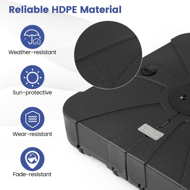 Gymax 285 LBS Outdoor Cantilever Umbrella Base w/ Wheels for Garden